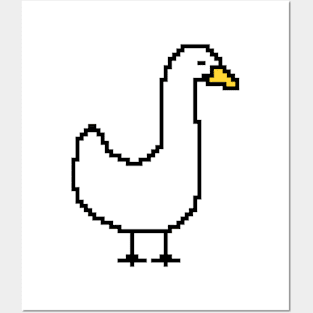 Pixelart White Goose Posters and Art